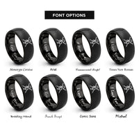 font options for inside engraving on black percussion clef drumsticks rings