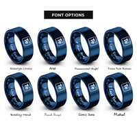 font options for inside engraving on blue periodic table tile rings