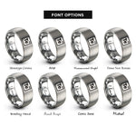 font options for inside engraving on gray periodic table tile rings