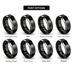 font options for inside engraving on black & gray perlin noise bands rings