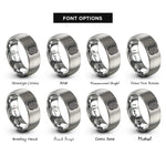 font options for inside engraving on grey perlin noise bands rings