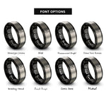 font options for inside engraving on black & silver persian rings