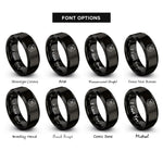 font options for inside engraving on black persian rings