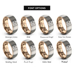 font options for inside engraving on rose gold & silver persian rings