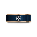 special birthday presents – rose gold & blue tungsten chevron heart infinity wedding band