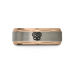 special birthday presents – rose gold tungsten chevron heart infinity wedding band