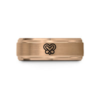 unique presents for boyfriend – rose gold tungsten chevron heart infinity wedding band