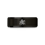 custom rings for men – black tungsten odin on sleipnir wedding band