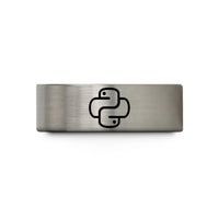 men's engraved rings present – gray tungsten python wedding band