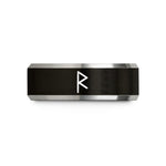 unique presents for men – black & silver tungsten yr rune wedding band
