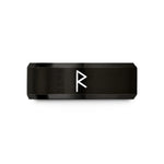 engraved jewelry for him – black tungsten yr rune wedding band