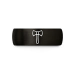 personalized presents for her – black & gold tungsten double bit axe wedding band