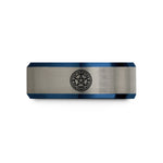 personalized presents for her – black & blue & gray tungsten protection circle wedding band