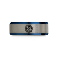 personalized presents for her – black & blue & gray tungsten protection circle wedding band