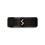 tungsten rings for her – black tungsten sol rune upright wedding band