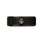 unique rings for her – black tungsten tulip wedding band