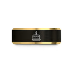 unique pet birthday presents – black & gold tungsten birthday cake wedding band
