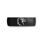 engraved animal themed jewelry – black tungsten osprey wedding band