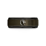 personalized dog lover rings – gunmetal & black tungsten osprey wedding band