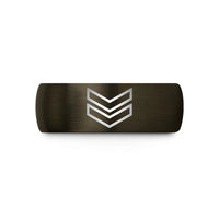tungsten dog ring women – gunmetal & black tungsten triple chevron wedding band