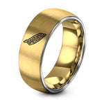 Personalized Day Father’s Gift – gold & grey tungsten aruba ring