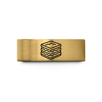 best presents for fathers – gold tungsten mille feuille wedding band