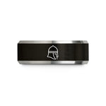 men's tungsten wedding band – black & silver tungsten nasal helmet wedding band