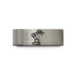 unique presents for him – blue & silver tungsten robot arm wedding band