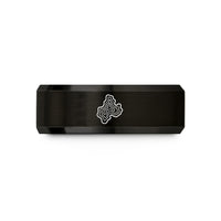 unique presents for mom – black tungsten lake bathymetry wedding band