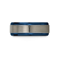 unique presents for mom – blue & grey tungsten pasteur pipette wedding band