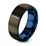 Personalized Day Mothers Gift – gunmetal & blue tungsten pasteur pipette ring