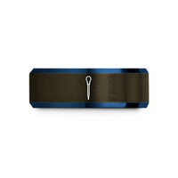engraved presents for parents – gunmetal & blue tungsten pasteur pipette wedding band