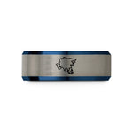 customized rings for couples – blue & gray tungsten asia wedding band