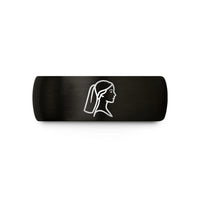 meaningful presents for mom – black & gold tungsten bride silhouette wedding band