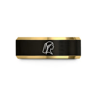 meaningful presents for mom – black & gold tungsten bride silhouette wedding band