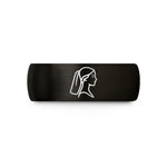 special presents for her – black & rose gold tungsten bride silhouette wedding band