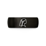 custom rings for women – black tungsten bride silhouette wedding band