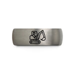 unique presents for parents – black & silver tungsten equipment operator wedding band