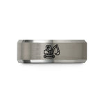 custom presents for mom – black & silver tungsten equipment operator wedding band