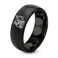Equipment Operator – Tungsten Wedding Band, 8 mm, Black Comfort-Fit Unisex
