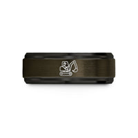 unique presents for parents – gunmetal & black tungsten equipment operator wedding band