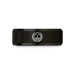 custom presents for mom – black tungsten heart keys wedding band