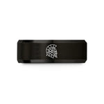 unique presents for her – black & rose gold tungsten spartan helmet wedding band