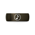 women's tungsten wedding – gunmetal & black tungsten eighth rest circle wedding band
