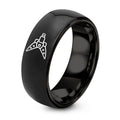 Life Spreader – Tungsten Wedding Band, 8 mm, Black Comfort-Fit Unisex