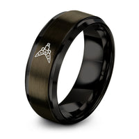 gunmetal & black tungsten life spreader ring