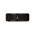 custom rings for couples – black tungsten flying v guitar wedding band