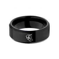unique men's anniversary ring – black tungsten greece wedding band