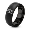 Dog Halo – Tungsten Wedding Band, 8 mm, Black Comfort-Fit Unisex