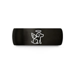 women’s name rings – black tungsten dog halo wedding band